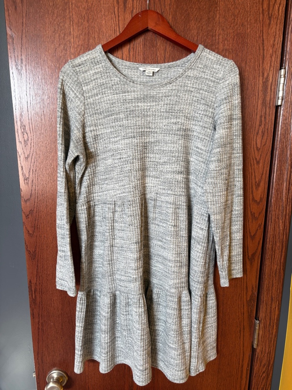 American Eagle Outfitters Heather Gray Long Sleeve Knit Dress